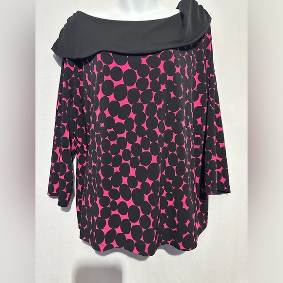 Rafaella  Black & Pink women’s top, size 3x - Picture 1 of 4